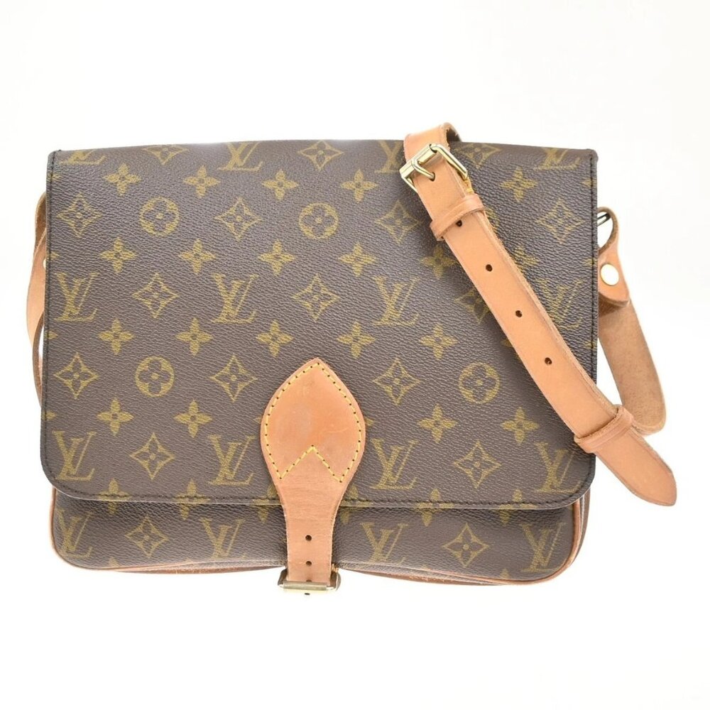 LOUIS VUITTON Cartouchiere GM Shoulder Bag Monogram Leather Brown M51252 39KC446